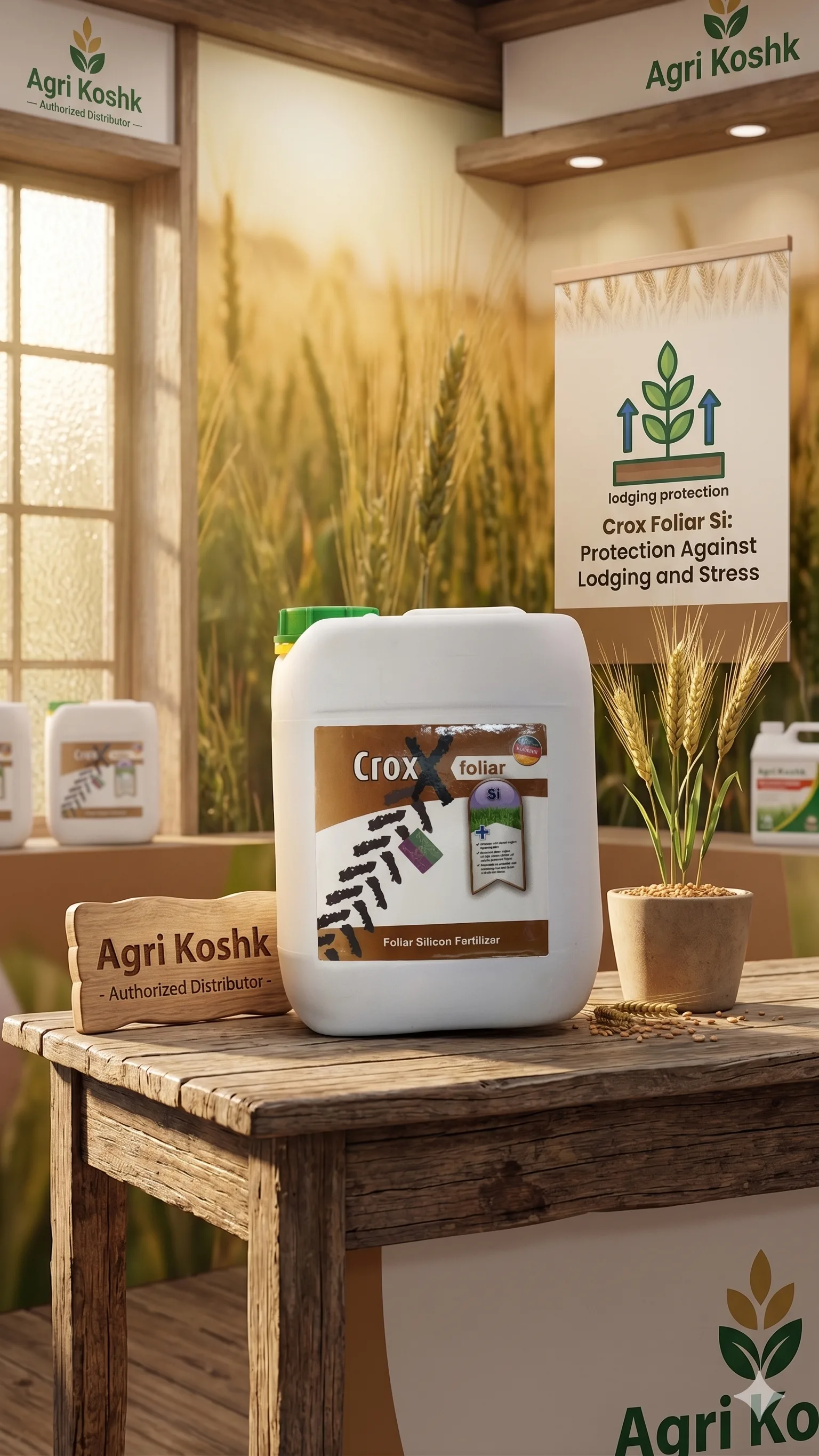 سماد كروكس فوليار إس إي سليكات بوتاسيوم 5 لتر (Crox Foliar SE) - درع السيليكون الألماني الخارق لمقاومة الإجهاد والرقاد والأمراض