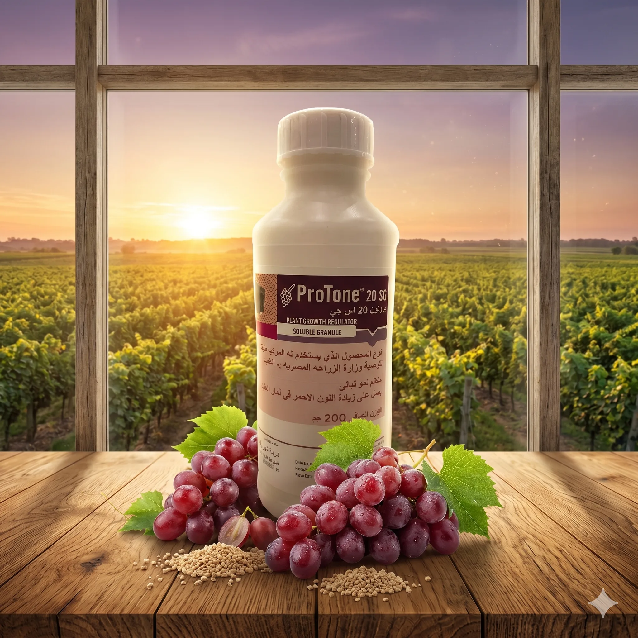 منظم النمو بروتون 20% حبيبات SG وزن 200 جم (ProTone) - التكنولوجيا الأمريكية الفائقة لتلوين العنب التصديري خالي المتبقيات