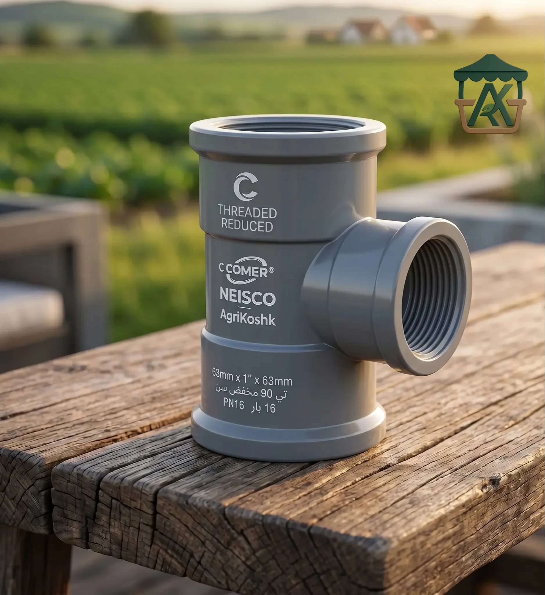 تي 90° مخفض سن كومر-نايسكو (uPVC COMER-NEISCO Threaded Reducing Tee) - نظم التفرع وتخفيض الأقطار اللولبية من "أجري كشك"